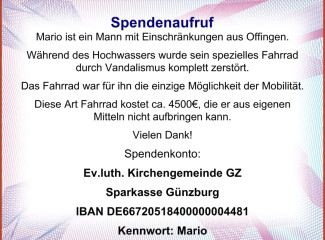 Information zur Spendenaktion